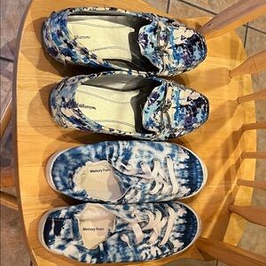 Blue and White Casual Shoes Set
